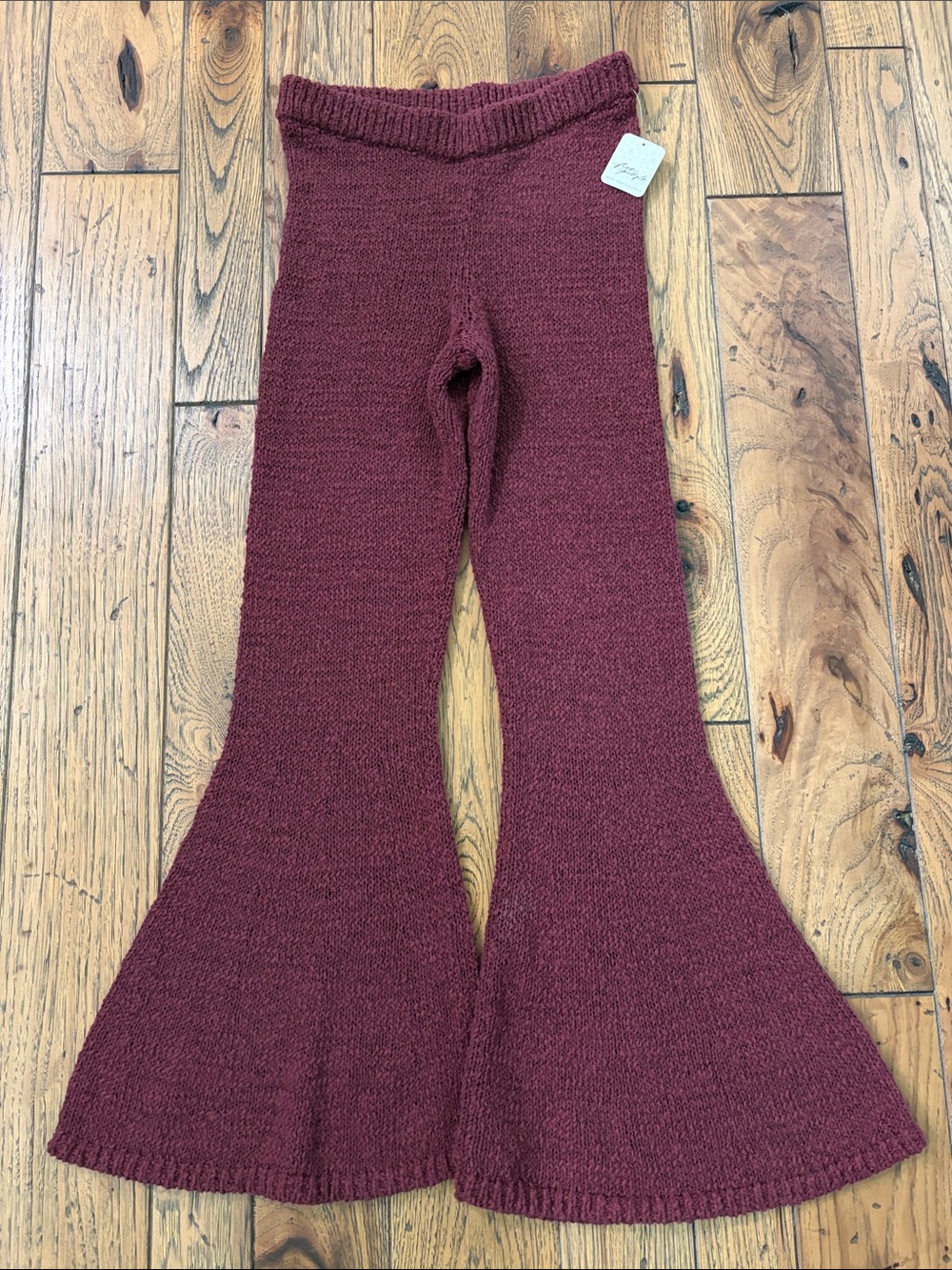 Free People Free-est Women's Knit Flare Pants in Burgundy